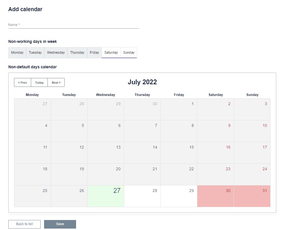 add calendar