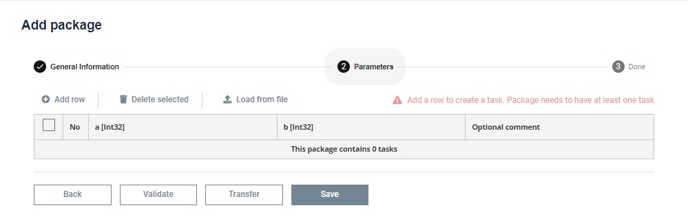 addPackageParameter