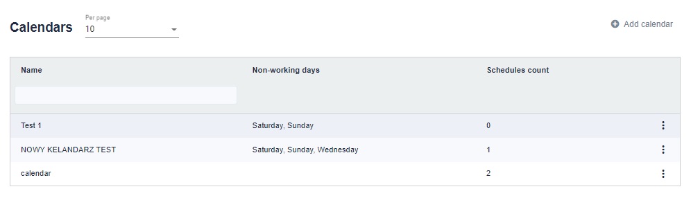 calendars